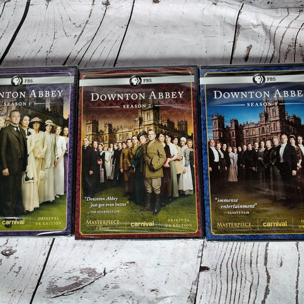 Downtown Abbey Seasons 1 2 3 (DVDs) PBS Masterpiece Classic NEW 9 discs total!